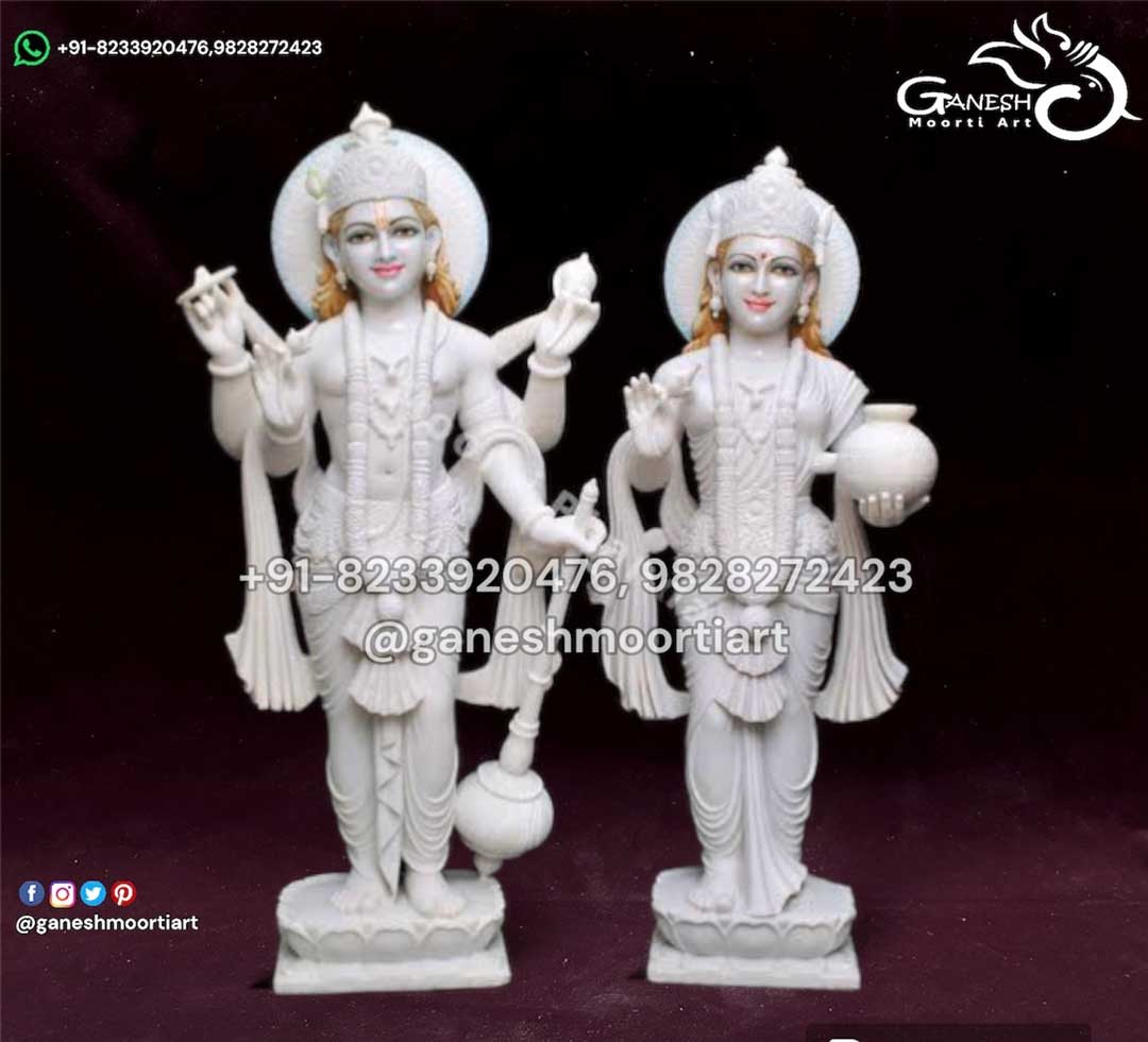 Vishnu Lakshmi Marble idols for Home Altar