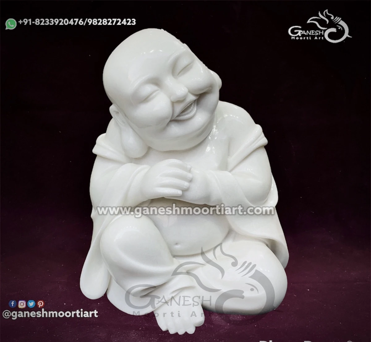 Happy Buddha Statue in Marble