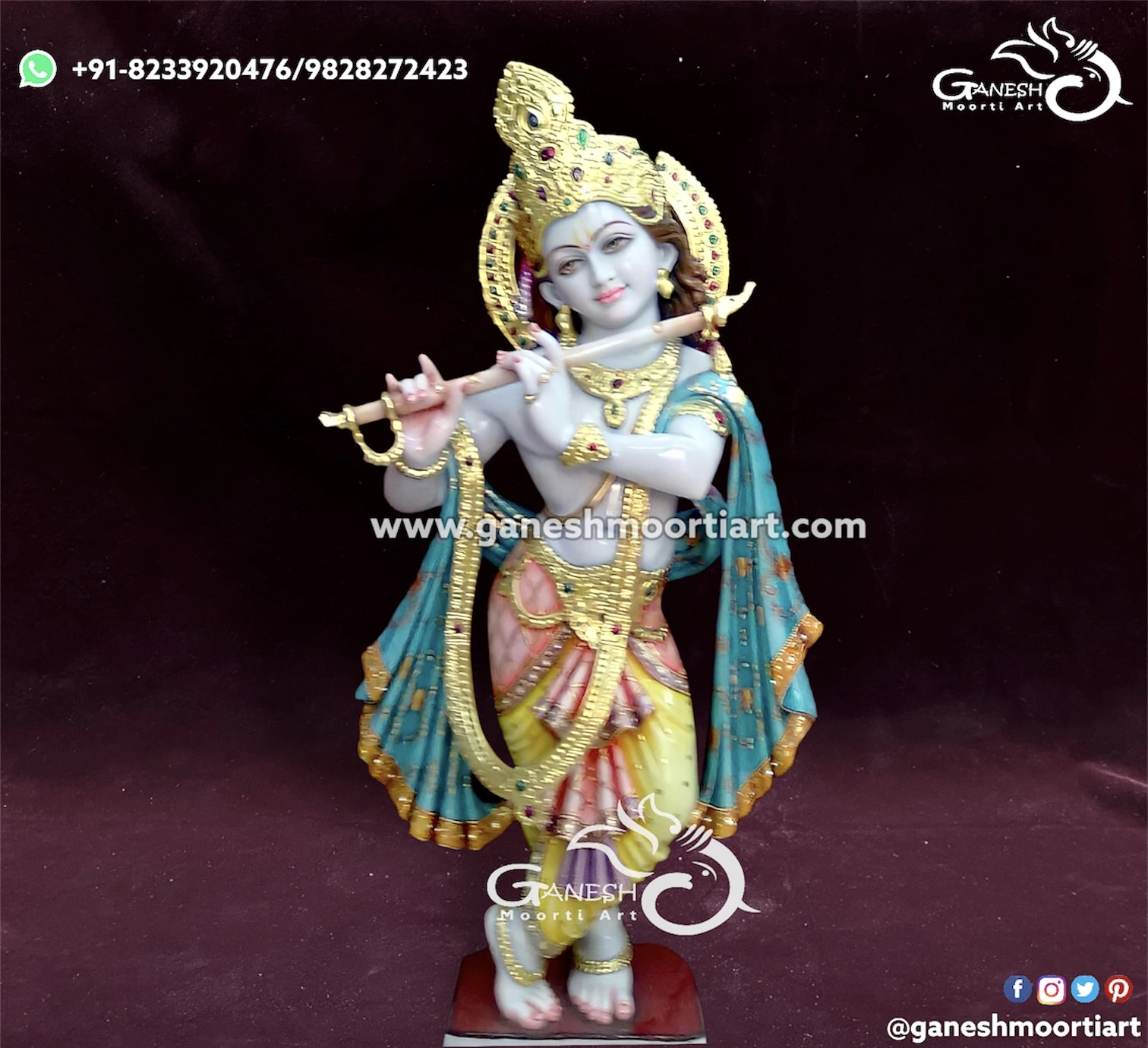 Buy Krishna Marble Idol 