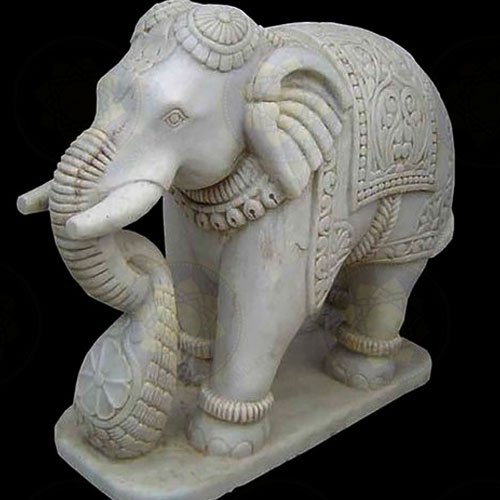 White Marble Elephant Statue for Decoration