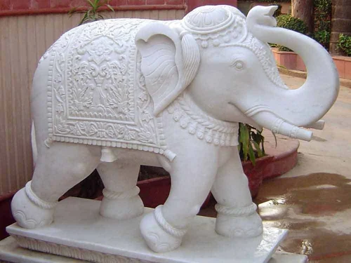 Marble Elephant Statue for Interior Decor
