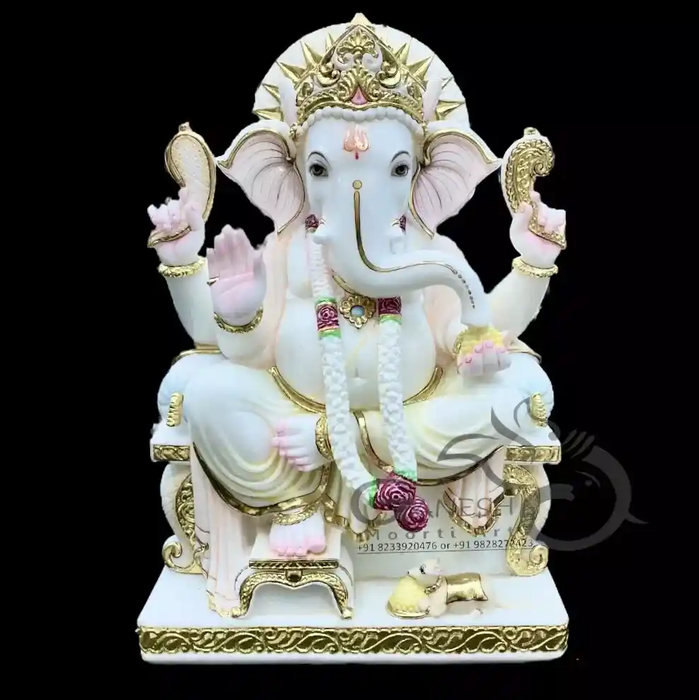 Ganesh Marble Statue For Home | Marble Ganesh Murti Maker