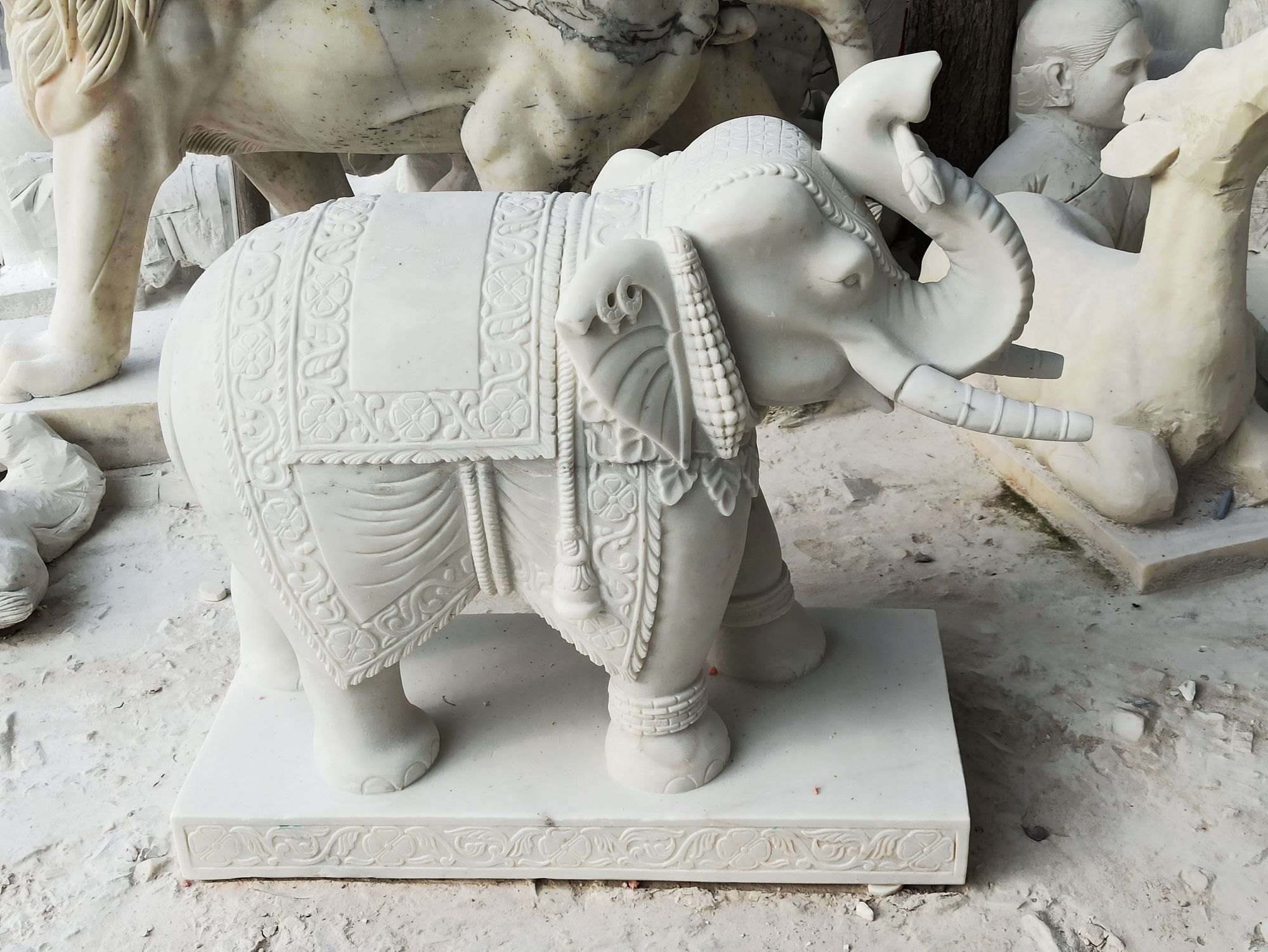 Decorative Marble Elephant Statues