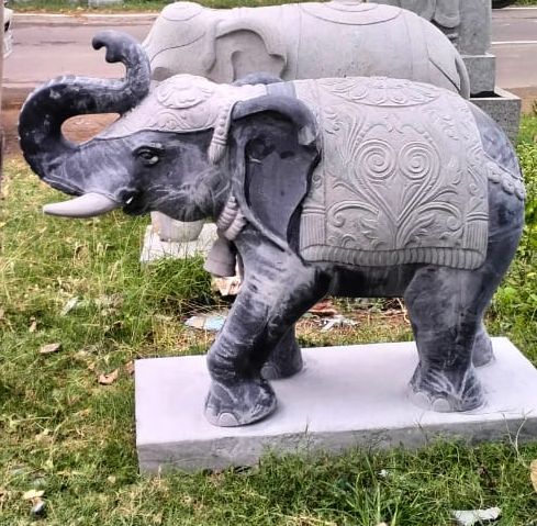 black outdoor Elephant Statue